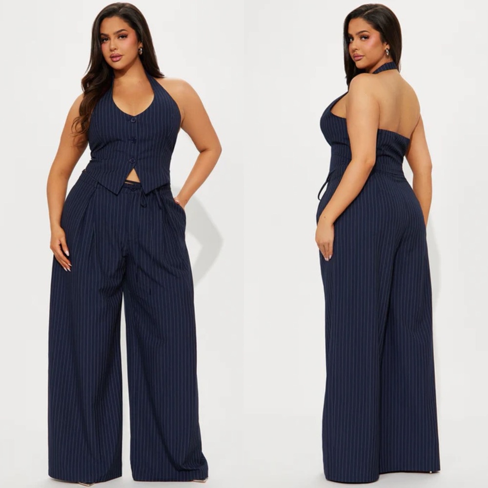 Navy Blue Halter Set